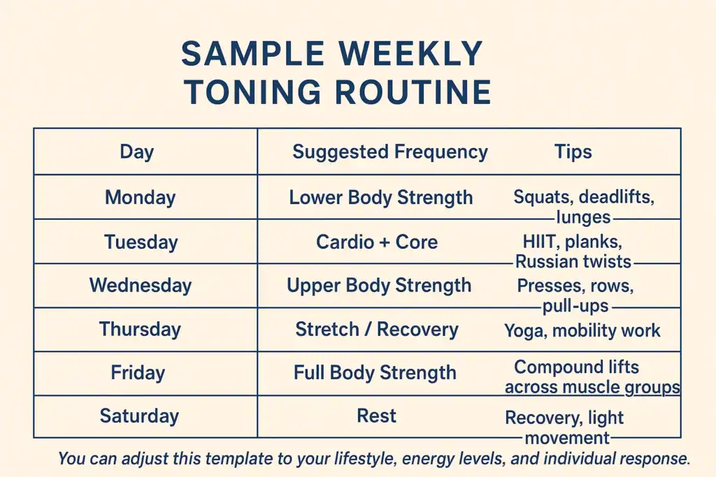 Weekly exercise Arundel plan graphic