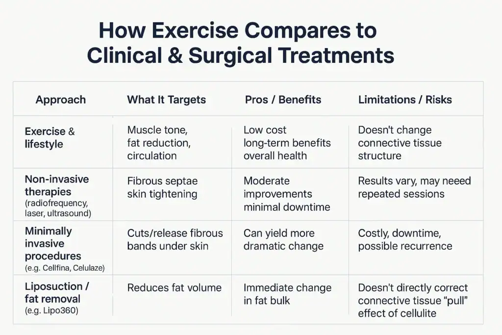 Sculpting Your Bum: Can Toning Exercises Really Reduce Cellulite? 2 How exercise compares to treatments from Lipo 360 Arundel