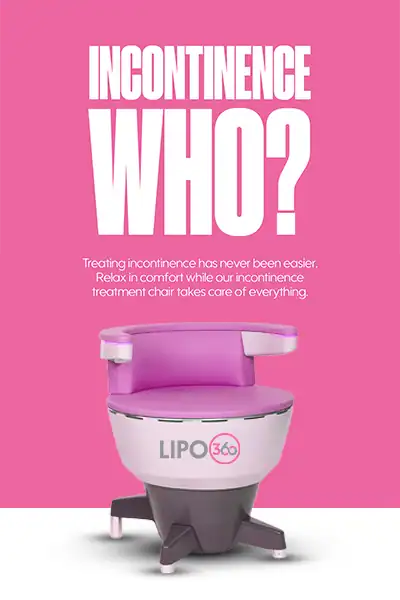 LIPO360 EMS Chair Can Help with Urinary Incontinence 2 Image of a urinary incontinence treatment seat Arundel